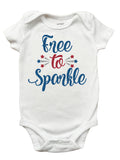 4th of July Shirt for Girls, Fourth of July Shirt, Free to Sparkle 4th of July Shirt, 4th of July Bling Shirt