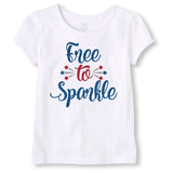 4th of July Shirt for Girls, Fourth of July Shirt, Free to Sparkle 4th of July Shirt, 4th of July Bling Shirt