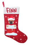 French Bulldog Christmas Stocking - Personalized and Hand Made French Bulldog Stocking - Red