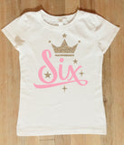 Princess Birthday Shirt, Numbered Birthday Shirt for Girls, Personalized Princess Shirt Ages One to Ten