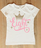 Princess Birthday Shirt, Numbered Birthday Shirt for Girls, Personalized Princess Shirt Ages One to Ten