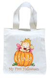My First Halloween Trick or Treat Bag, Personalized First Halloween Bag, Girls First Halloween Loot Bag, Girls First Halloween Bag, Girls First Halloween Trick or Treat Bag
