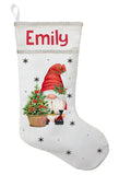 Gnome with Christmas Tree Stocking, Gnome Christmas Tree Stocking, Gnome Christmas Stocking, Gnome Stocking with Christmas Tree