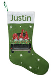 Gnome's in Truck Christmas Stocking, Gnome's in Truck Stocking, Triplet Gnome Stocking, Gnome Stocking with Pickup Truck, Gnome Stocking