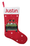 Gnome's in Truck Christmas Stocking, Gnome's in Truck Stocking, Triplet Gnome Stocking, Gnome Stocking with Pickup Truck, Gnome Stocking