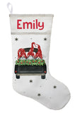 Gnome's in Truck Christmas Stocking, Gnome's in Truck Stocking, Triplet Gnome Stocking, Gnome Stocking with Pickup Truck, Gnome Stocking