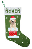 Golden Retriever Christmas Stocking - Personalized and Hand Made Golden Retriever Stocking - Green, Red or White