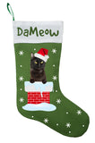 Bombay Cat Christmas Stocking, Black Cat Stocking, Black Cat Christmas Gift