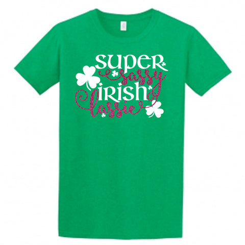 Super Sassy Irish Lassie Children's T-Shirt, St. Patricks Day Shirt for Kids