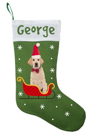 Yellow Labrador Christmas Stocking, Yellow Lab Stocking, Yellow Lab Christmas Gift