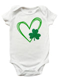 Heart Shamrock T-Shirt, Heart St. Patricks Day Shirt, Shamrock St Patricks Shirt, St. Patrick's Day Shirt for Girls, Heart with Shamrock Shirt
