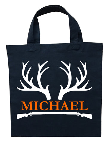 Hunter Trick or Treat Bag, Personalized Deer Hunting Halloween Bag