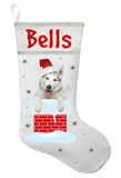 Siberian Husky Christmas Stocking - Personalized and Hand Made Husky Stocking - Green, Red or White