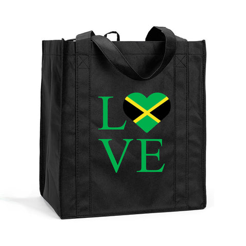 I Love Jamaica Shopping Bag, I Love Jamaica Grocery Bag, I Love Jamaica Resuasable Shopping Tote, I Love Jamaica Bag