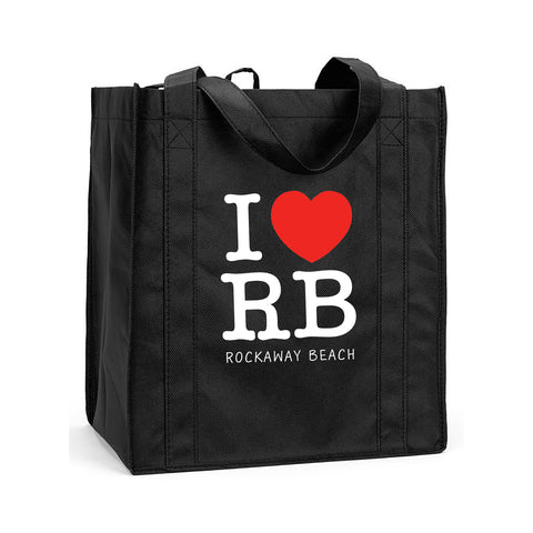 I Love RB Shopping, I Love Rockaway Beach Shopping Bag, I Love Rockaway Beach Resuasable Shopping Tote, I Love RB Reusable Grocery Bag