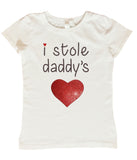 Fathers Day I Stole Daddy's Heart Shirt, I Stole Daddys Heart Onesie, Fathers Day Girls Shirt