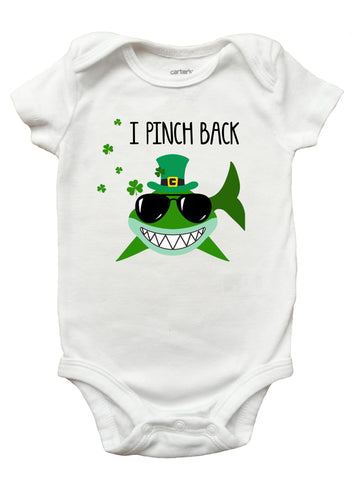 I Pinch Back Childrens Shirt, Baby Shark I Pinch Back Shirt, St Patricks Day Shark Shirt, St Patricks Day Shark Onesie