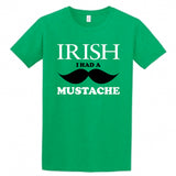 Irish I Had a Mustache Children's T-Shirt, St. Patricks Day Irish Shirt for Kids