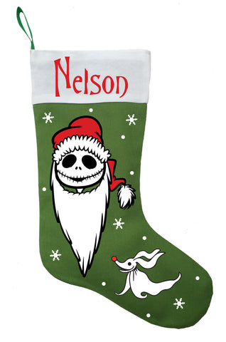 Jack Skellington Christmas Stocking - Personalized and Hand Made Nightmare Before Christmas Stocking