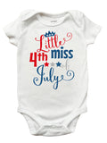 4th of July Shirt for Girls, Little Miss 4th of July Shirt, Fourth of July Shirt