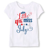 4th of July Shirt for Girls, Little Miss 4th of July Shirt, Fourth of July Shirt