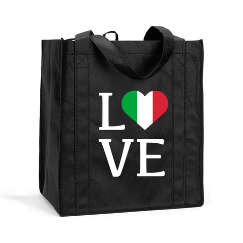 I Love Italy Shopping Bag, I Love Italy Grocery Bag, I Love Italia Resuasable Shopping Tote, I Love Italy Bag