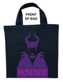 Maleficent Trick or Treat Bag - Personalized with Pink and Purple Colors on a Black Bag