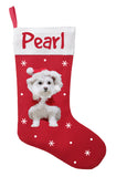 Maltese Christmas Stocking, Personalized Maltese Stocking, Custom Maltese Stocking