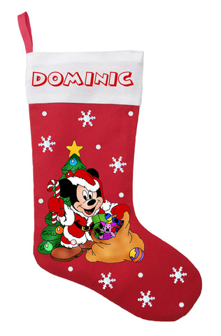 Mickey Mouse Christmas Stocking - Personalized and Hand Made Mickey Mouse Christmas Stocking