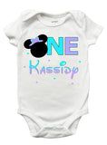 Minnie Mouse First Birthday One Piece Bodysuit - Personalized Minnie Mouse Onesie for Baby Girls (Sizes Newborn - 18 Months)
