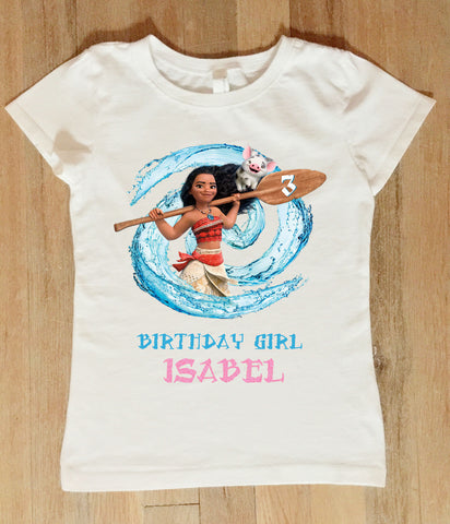 Moana Birthday Shirt, Personalized Moana Birthday Shirt with Name and Age