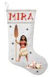 Moana Christmas Stocking, Moana Stocking, Personalized and Hand Princess Moana Christmas Stocking