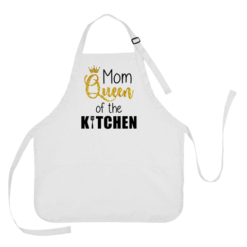 Mom Queen of the Kitchen Apron, Mom Queen of the Kitchen Gift, Mother's Day Apron, Apron Gift for Mom, Mom Queen of the Kitchen Cooking Apron