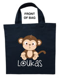 Monkey Trick or Treat Bag, Personalized Monkey Halloween Bag, Monkey Loot Bag, Monkey Candy Bag