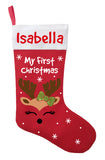 First Christmas Stocking, Baby's First Christmas Stocking, Baby Girls First Christmas Stocking - Red or White
