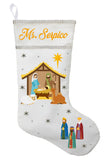 Nativity Christmas Stocking - Personalized and Hand Made Jesus Christmas Stocking