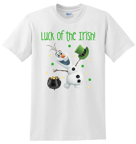 Olaf St. Patrick's Day T-Shirt, Olaf St Patricks Day One Piece Romper, Olaf Shirt for St Patricks Day