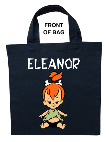 Pebbles Trick or Treat Bag, Personalized Pebbles Halloween Bag, Pebbles Loot Bag