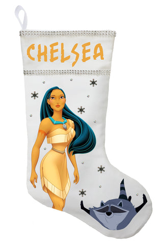Pocahontas Christmas Stocking - Personalized and Hand Made Pocahontas Christmas Stocking