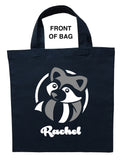 Raccoon Trick or Treat Bag, Raccoon Halloween Bag, Raccoon Loot Bag, Raccoon Candy Bag, Custom Raccoon Halloween Bag