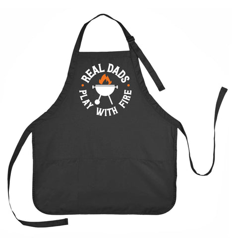 Real Dad's Play with Fire Apron, Father's Day Apron, Mens Grilling Apron