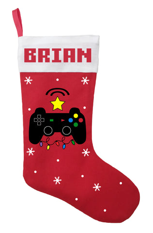 Gamer Christmas Stocking, Gamer Stocking, Custom Gamer Stocking, Personalized Gamer Stocking