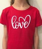 Love Shirt for Girls, Script Love T-Shirt, Love T-Shirt for Girls, Girls Love Valentines Day Shirt, Valentines Day Shirt for Girls