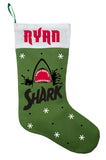 Shark Christmas Stocking, Shark Stocking, Custom Shark Stocking, Personalized Shark Christmas Stocking