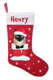 Siamese Cat Christmas Stocking, Personalized Siamese Cat Stocking, Siamese Cat Gift