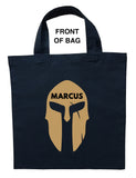 Spartan Trick or Treat Bag, Personalized Spartan Halloween Bag, Greek Spartan Loot Bag, Spartan Candy Bag, Custom Spartan Bag
