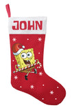 Spongebob Christmas Stocking, Personalized Spongebob Christmas Stocking, Spongebob Christmas Gift