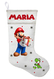 Super Mario Christmas Stocking, Custom Super Mario Stocking, Super Mario Christmas Present