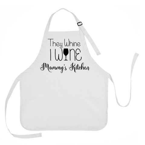Mothers Day Apron, They Whine I Wine Apron, Mommys Kitchen Apron