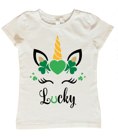 Unicorn St Patricks Day Shirt, St Patricks Day Shirt for Girls, St Patricks Day Shirt with Unicorn, Lucky Unicorn Shirt